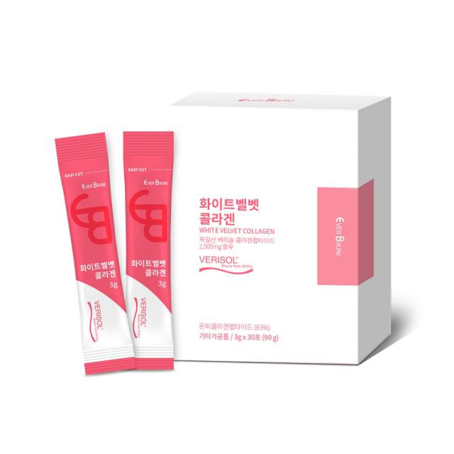 에버비키니 베리솔 화이트 벨벳 콜라겐, 3g, 30개입