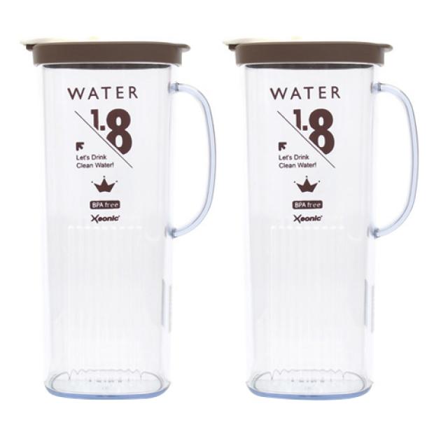 제오닉 손잡이 사각물병 2p, 브라운, 1.8L