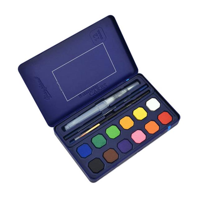 모닝 조르조네 고체 수채화 물감 틴케이스 세트 12색