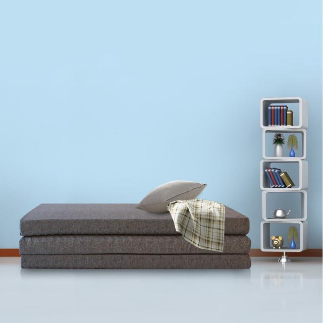 리브맘 3단 접이식 매트리스 패브릭 차콜