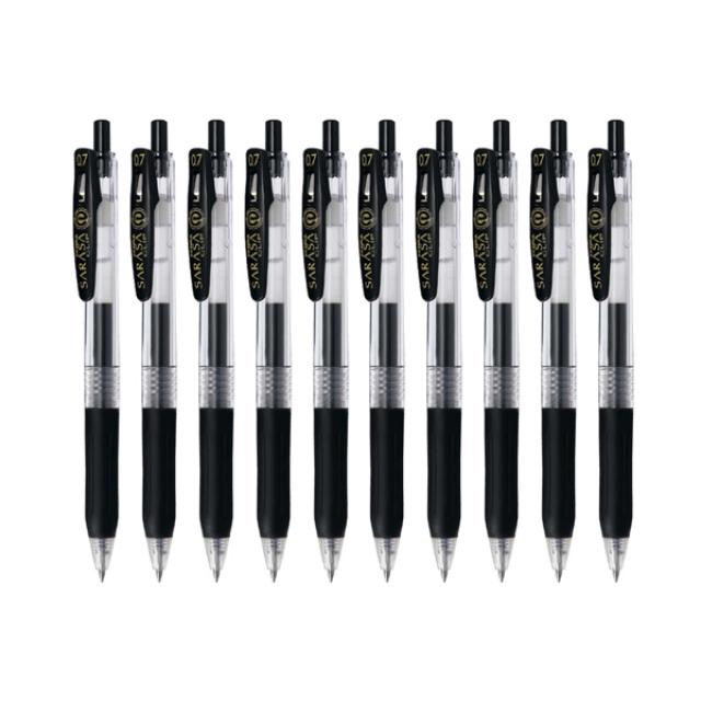 제브라 중성펜 사라사클립 Jjb15 0.7mm 흑색 10개입