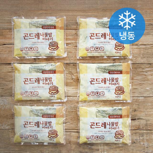 한우물 우리쌀로 만든 곤드레나물밥 이야기 (냉동), 250g, 6개입