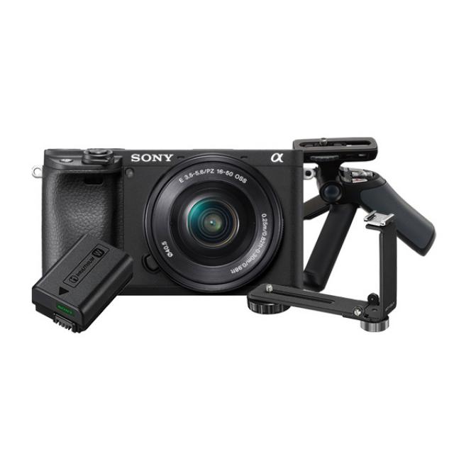 소니 미러리스 알파 블랙 ILCE-6400 + 렌즈킷 SELP1650 + 미니삼각대 GP-VPT1 + 브라켓 VCT-55LH + 배터리 NP-FW50, 단일 상품