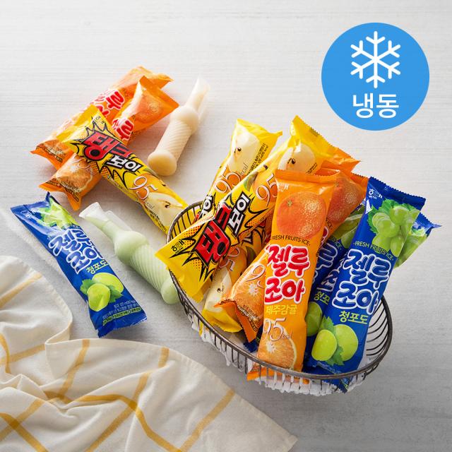 해태제과 국가대표 아이스크림 3종 세트 냉동 1세트 탱크보이 5p + 젤루조아 제주감귤 5p + 젤루조아 청포도 5p