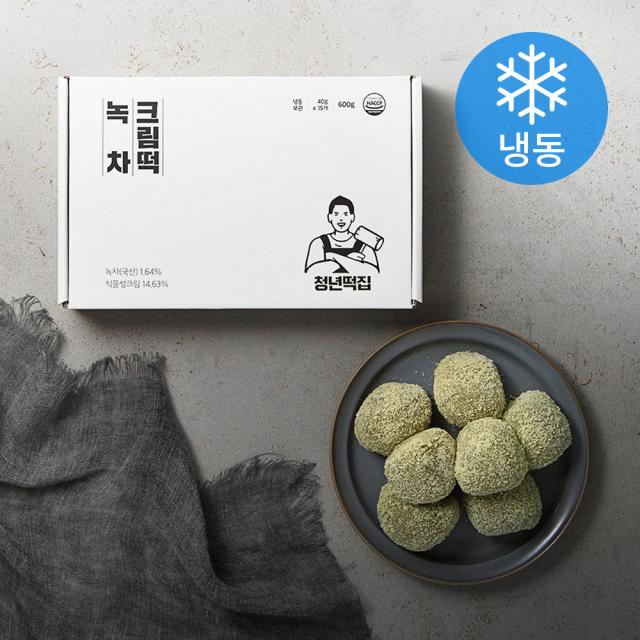 청년떡집 녹차 크림떡 냉동 40g 15개