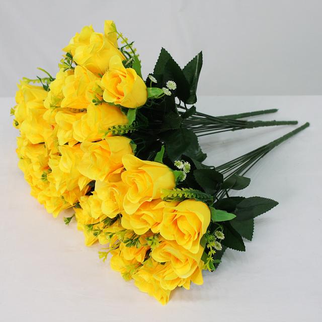 조아트 조화 성묘꽃 13대 봉장미 부쉬 3p, 옐로우