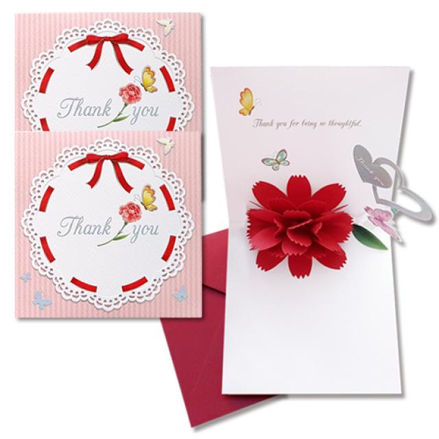 안개나라 감사카드 팝업 카네이션 나비 3세트
