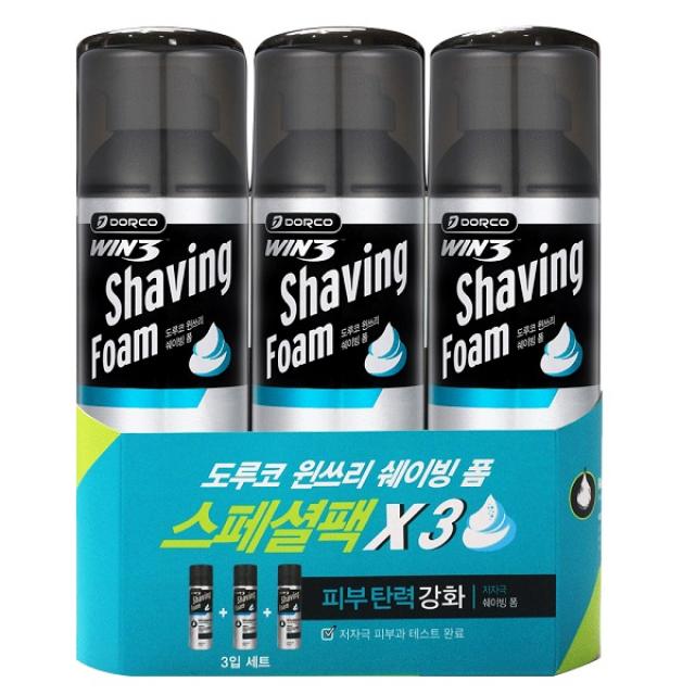 도루코 윈쓰리 리프레싱 쉐이빙폼, 210ml, 3개