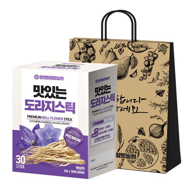 참앤들황토농원 맛있는 도라지스틱 + 쇼핑백 12g 30개