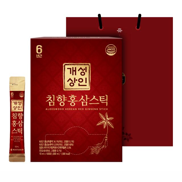 개성상인 침향홍삼스틱 + 쇼핑백 10ml 100개