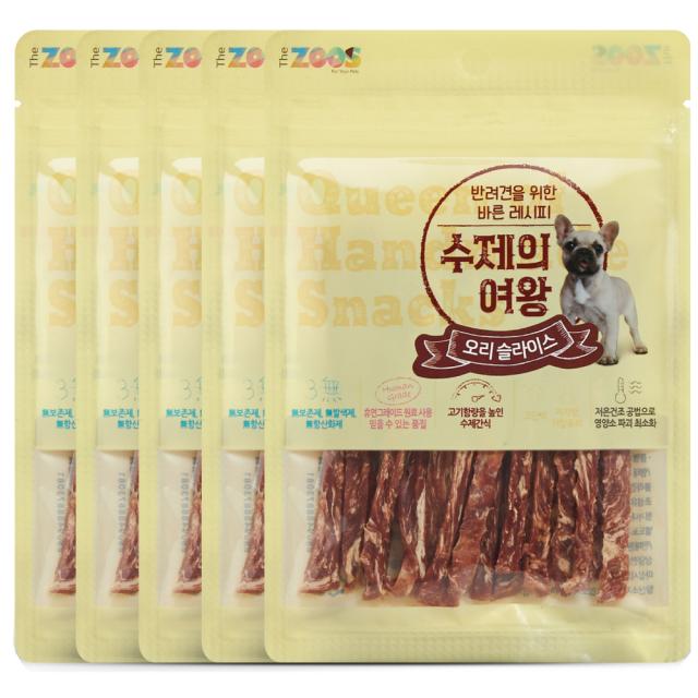 더주스 수제의여왕 반려견 간식 오리슬라이스 5개