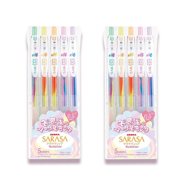 제브라 사라사클립볼펜 마블칼라 0.5mm 5색 세트 민트샤워 블루베리스무디 코튼캔디 트로피칼망고 하와이안파인애플 2세트