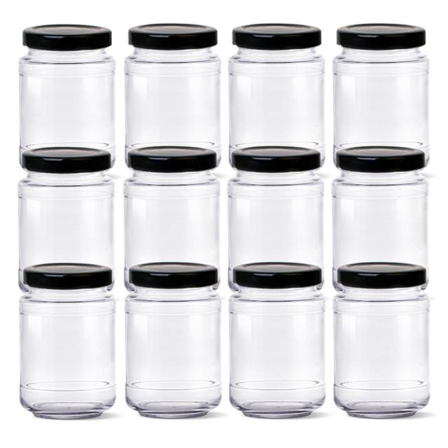 글라스락 500 높은형 유리병 블랙 400ml + 뚜껑 랜덤 발송 12세트