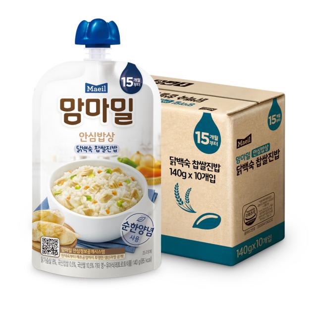 맘마밀 안심밥상 레토르트이유식 140g, 닭백숙 찹쌀진밥, 10개