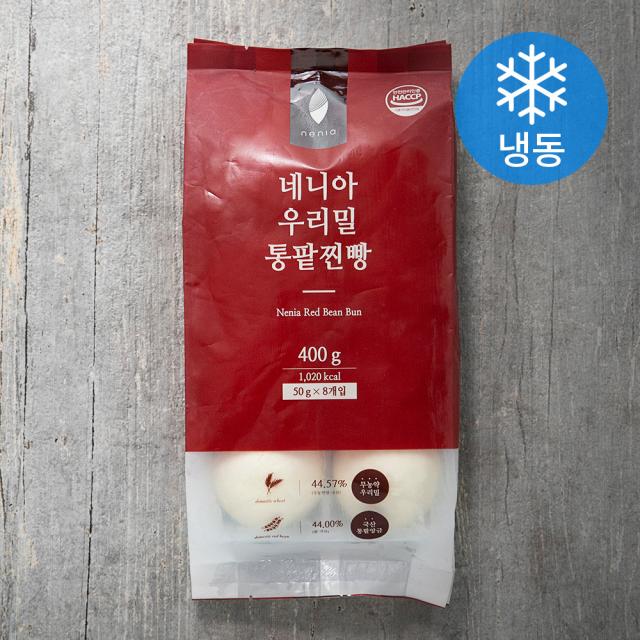 네니아 우리밀 통팥찐빵 (냉동), 50g, 8개입