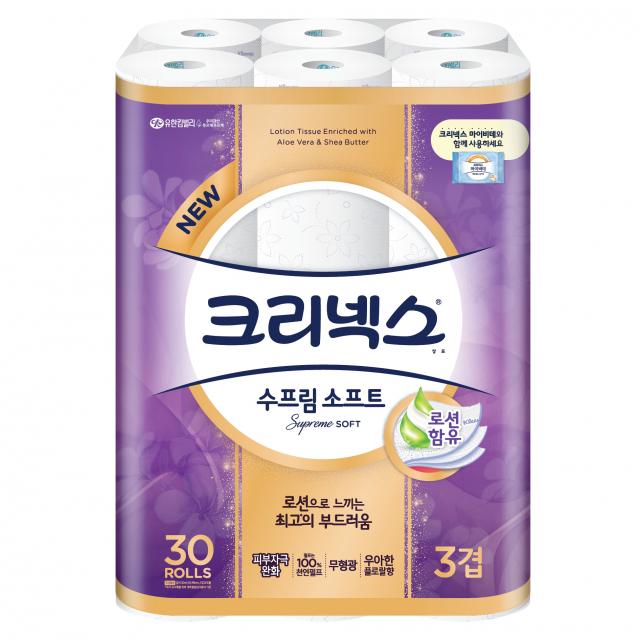 크리넥스 천연펄프 3겹 수프림소프트 30m 30롤 1팩