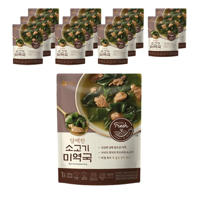 아워홈 담백한 소고기 미역국, 300g, 12개