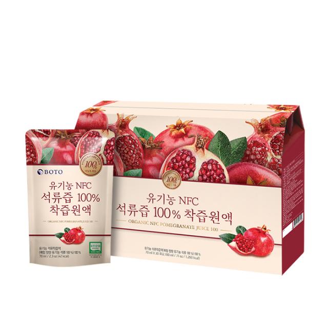 보뚜 유기농 NFC 석류즙 100% 착즙원액, 70ml, 30개