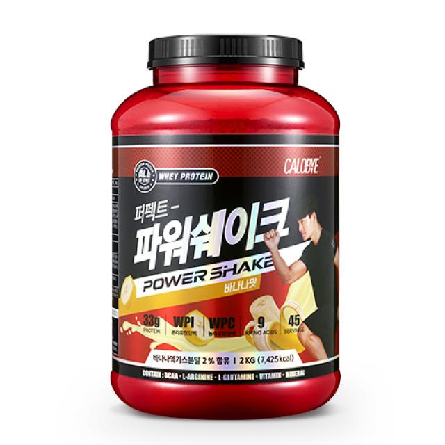 칼로바이 퍼펙트파워쉐이크 대용량 단백질보충제 프로틴 Bcaa 바나나맛 2000g 1개