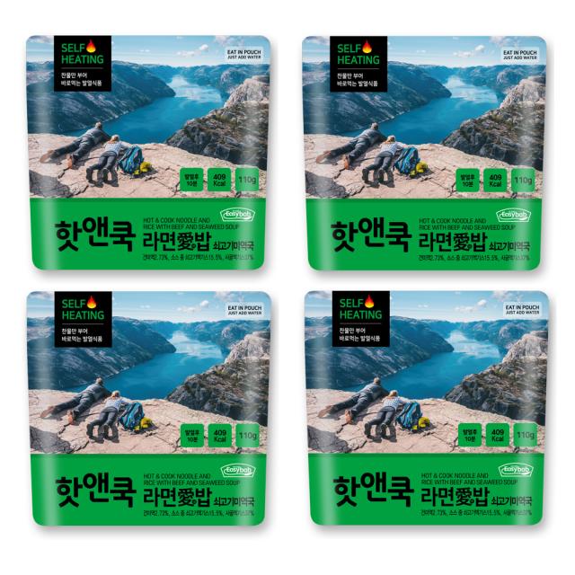 이지밥 핫앤쿡 라면애밥 쇠고기미역국 110g 4개