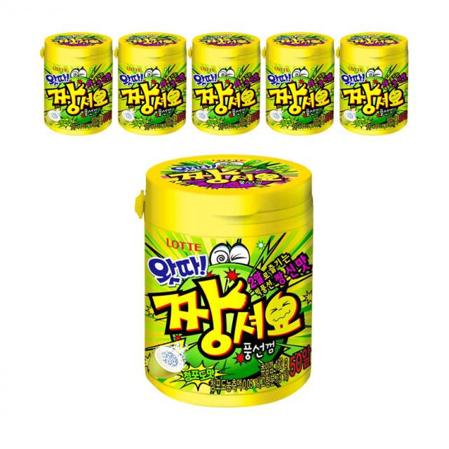 왓따 짱셔요 풍선껌 용기, 132g, 6개