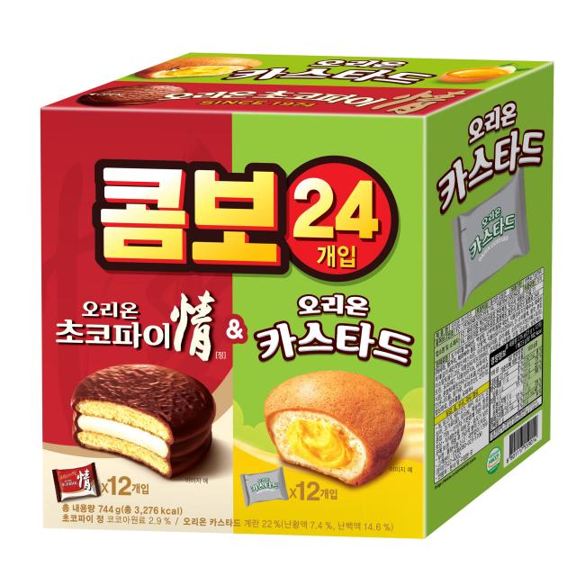 오리온 초코파이 정 39g X 12p + 카스타드 23g X 12p 1세트