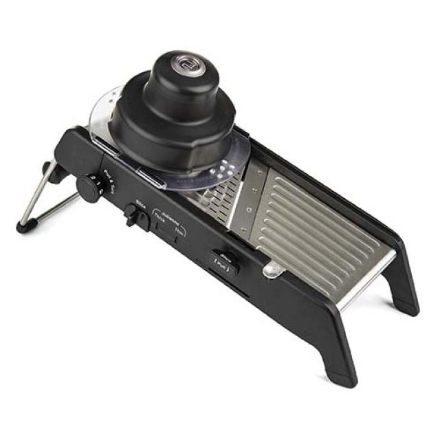 프로그레시브 Pl8 만도린채칼2 + 손보호가이드 + 음식고정핀 1세트 블랙