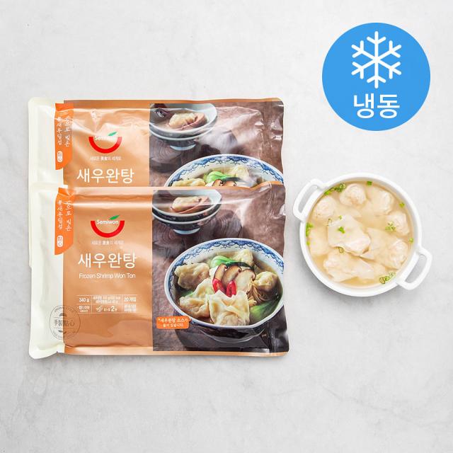 세미원푸드 새우완탕 And 소스세트 냉동 340g 2팩