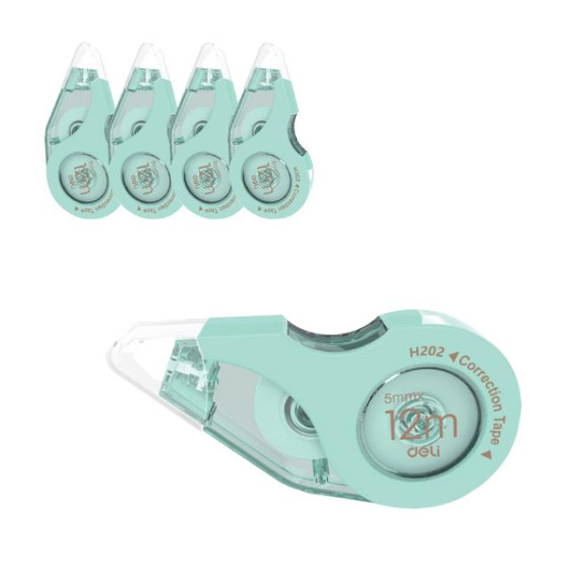 델리 대용량 마카롱 수정 테이프 EH20201 5mm x 12m, 그린, 5개
