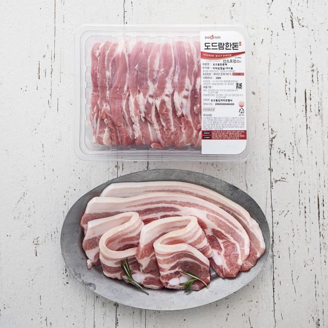 도드람한돈 미박 삼겹살 구이용 냉장 1kg 1개