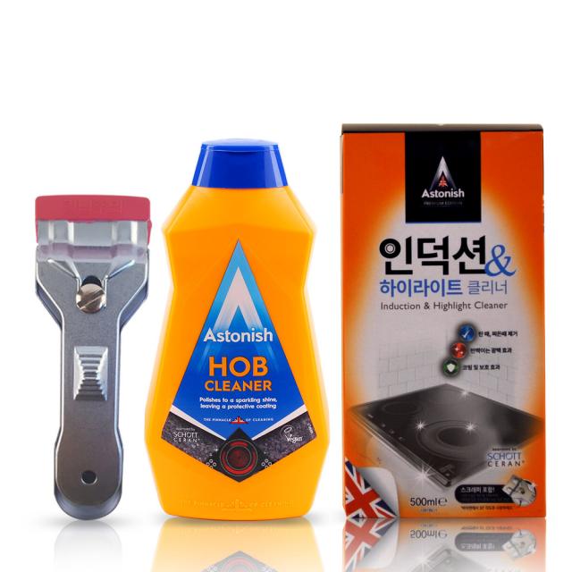 아스토니쉬 인덕션 하이라이트 클리너 500ml + 스크래퍼, 1세트