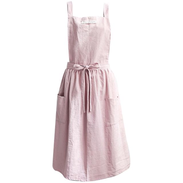 블럭마트 북유럽 원피스 앞치마, 핑크, 1개