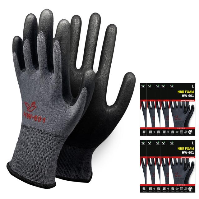 Nbr 작업 장갑 Hw 601 L 혼합색상 10개