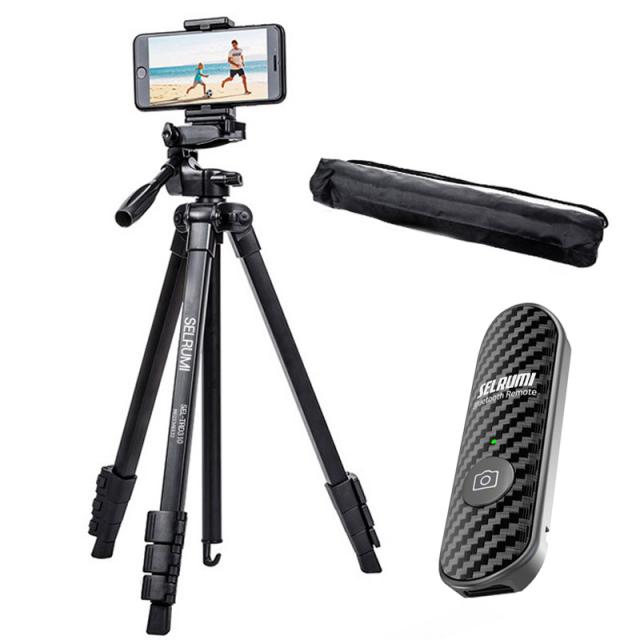 셀루미 최장 158cm 스마트폰 Dslr 삼각대 세트 Sel Trd310 삼각대 Sel St200v 리모컨 블랙 