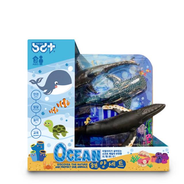 반디 해양동물 피규어 백상아리 혹등고래 고래상어 소프트, 1개