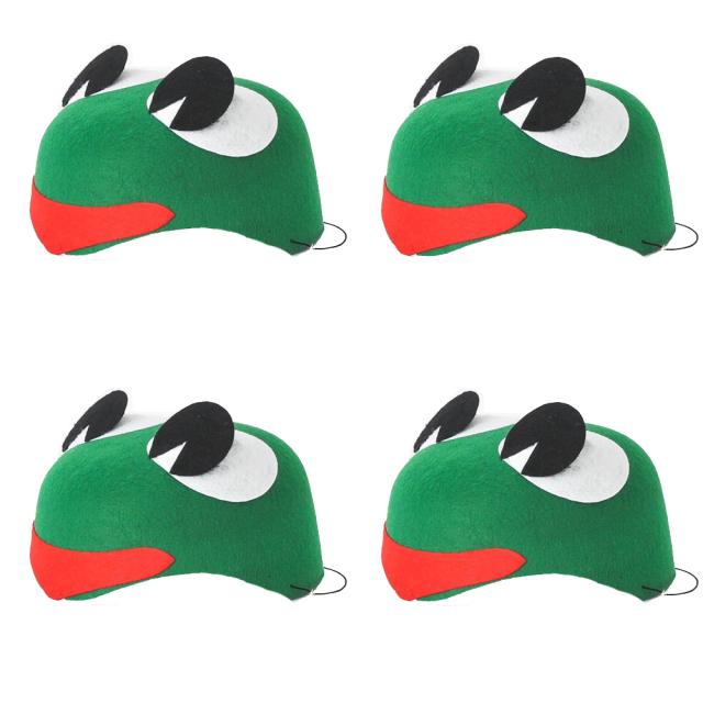 파티쇼 파티 부직포 동물모자 개구리, 혼합색상, 4개