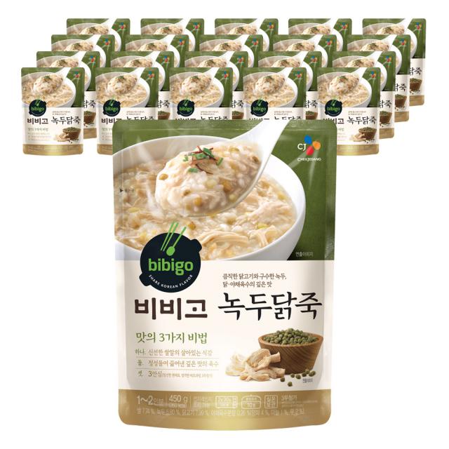 비비고 녹두닭죽 450g, 21개