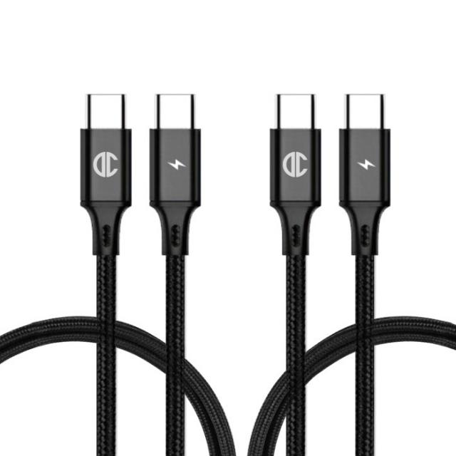 디씨네트워크 페브릭 C To C Usb Pd 60w 고속 충전 케이블 2m 블랙 2개