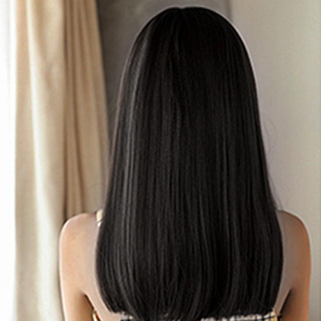 C컬 붙임머리 40cm 195g 네츄럴블랙 1개