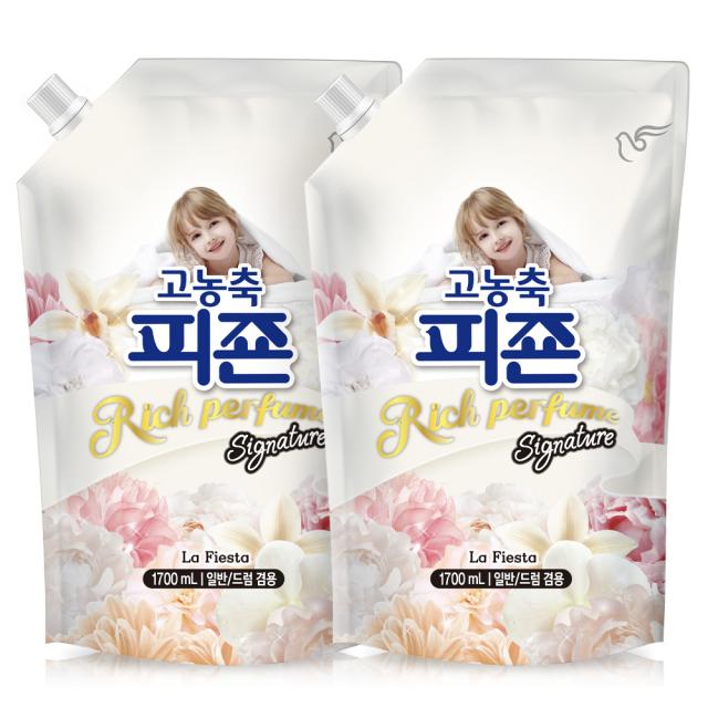 피죤 고농축 리치퍼퓸 시그니처 섬유유연제 라피에스타 리필 1.7l 2개
