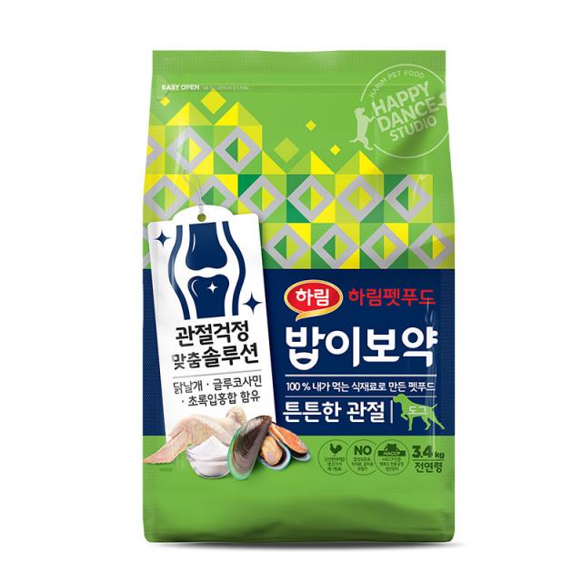 하림펫푸드 밥이보약 튼튼한 관절 전연령 강아지 사료, 닭, 3.4kg, 1개