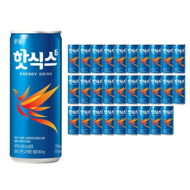 핫식스 오리지널 에너지음료, 250ml, 30개