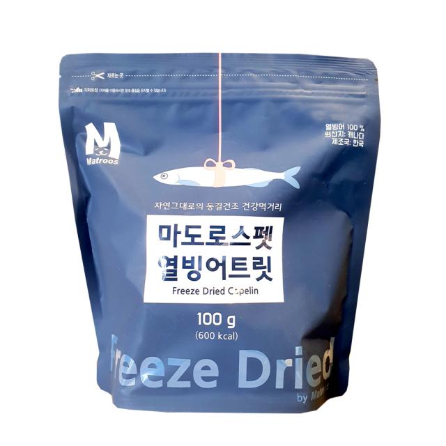 마도로스펫 반려동물 건조 트릿 간식 100g, 열빙어, 1개