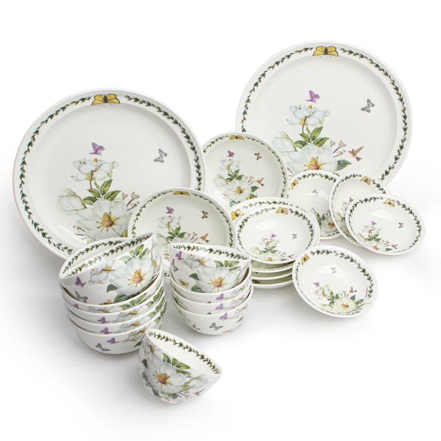 로얄에식스 목련 본차이나 5인 원형 홈 식기세트 22p 혼합색상 식기 22p