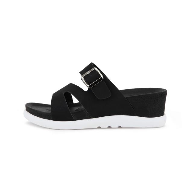 단골언니 여성용 스트랩 웨지굽 멘델스 슬리퍼