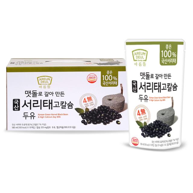 아름뜰 서리태 고칼슘 두유, 180ml, 45개