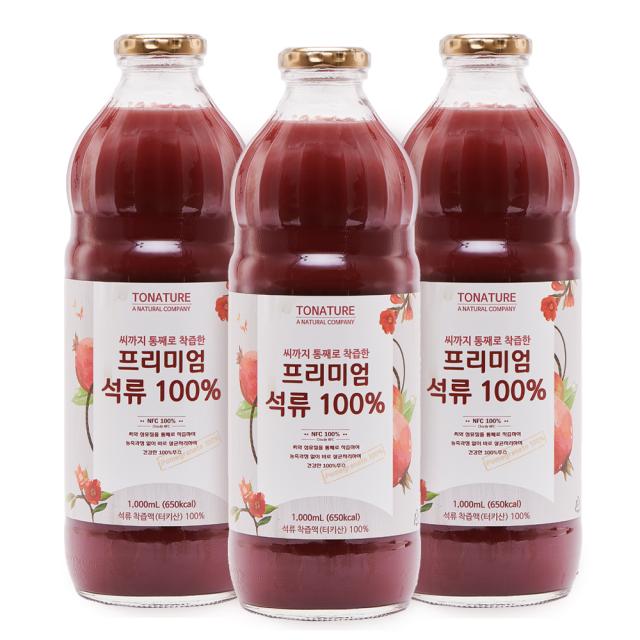 투네이쳐 프리미엄 석류 100퍼센트 원액, 1000ml, 3개