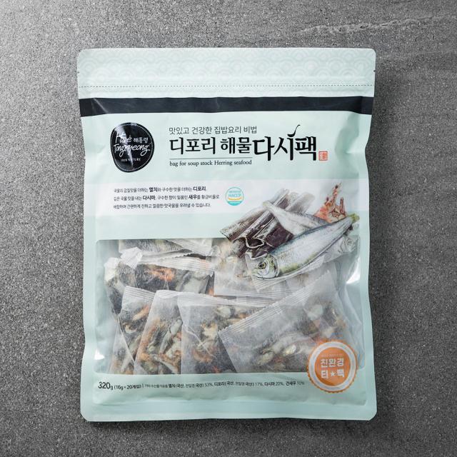 해통령 디포리 해물 다시팩, 16g, 20개