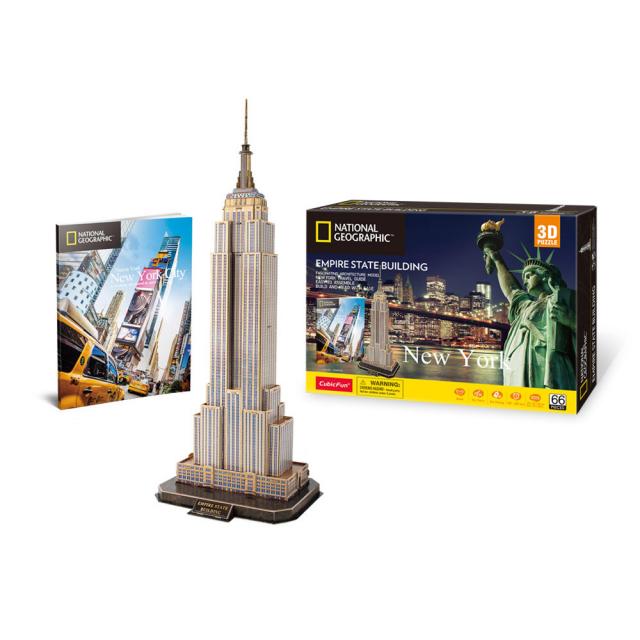 큐빅펀 엠파이어 스테이트빌딩 내셔널지오그래픽 3D 입체퍼즐, 66피스, 혼합색상
