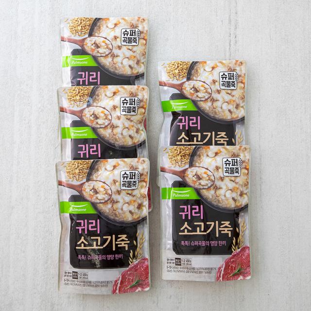 풀무원 귀리 소고기죽, 450g, 5개